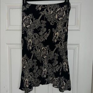 Angie Floral Print Midi Slip On Skirt